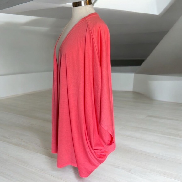 Avenue Coral Open Front Batwing Lightweight Cardigan - Picture 6 of 16